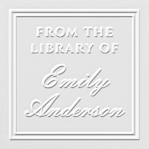 Elegant Classic Typography Ex Libris Book Library  Embosser