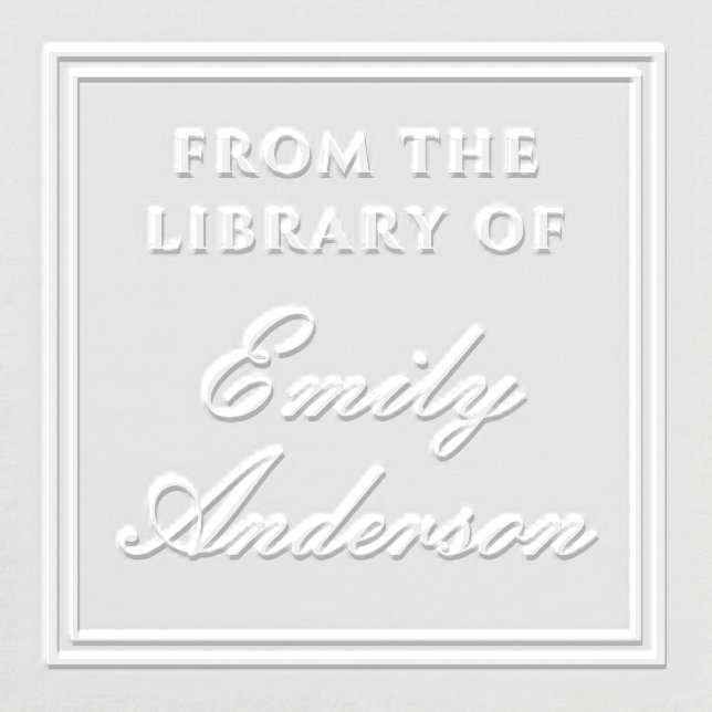 Elegant Classic Typography Ex Libris Book Library  Embosser (Design)