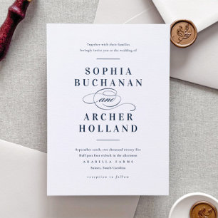 Elegant Classic Typography Wedding Letterpress Invitation