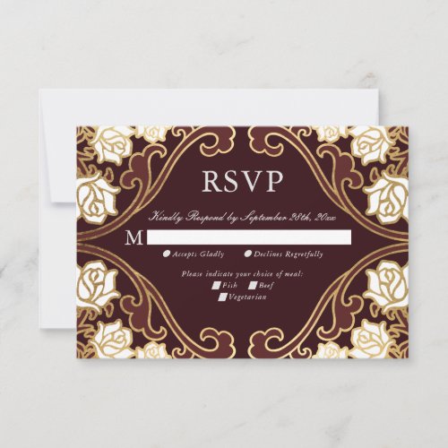 Elegant Classic Victorian Wedding RSVP Card