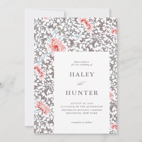 Elegant Classic Vintage Botanical Wedding Invitation