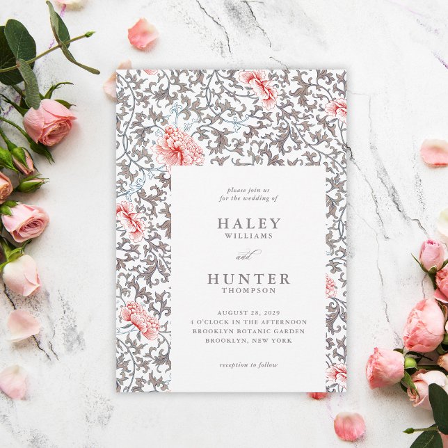 Elegant Classic Vintage Botanical Wedding Invitation (Creator Uploaded)