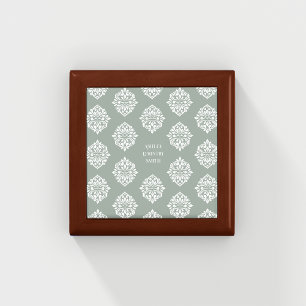 Elegant Classic Vintage Damask Script Pale Sage Gift Box