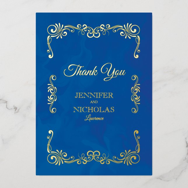 Elegant Classic Vintage Formal Wedding Foil Invitation (Front)