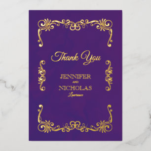 Elegant Classic Vintage Formal Wedding Foil Invitation