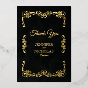 Elegant Classic Vintage Formal Wedding Foil Invitation