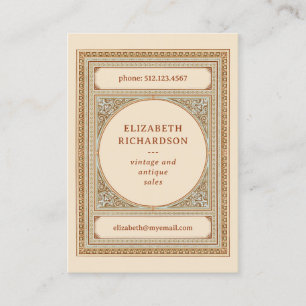Elegant Classic Vintage Frame   Library Style Business Card