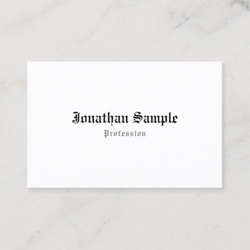 Elegant Classic Vintage Look Old English Font Cool Business Card