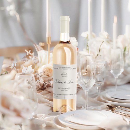 Elegant Classic Vintage Wedding Wine Label