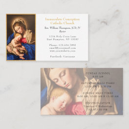 Elegant Classic Virgin Mary & Child Gold Church Business Card