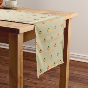 Elegant Classic Watercolour Pumpkin Pattern Short Table Runner