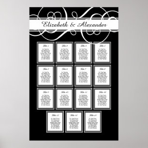 Elegant Classic Wedding 15 Table Seating Chart