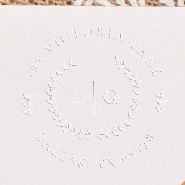 Elegant Classic Wedding Address & Couple Initials Embosser (Creator Uploaded)