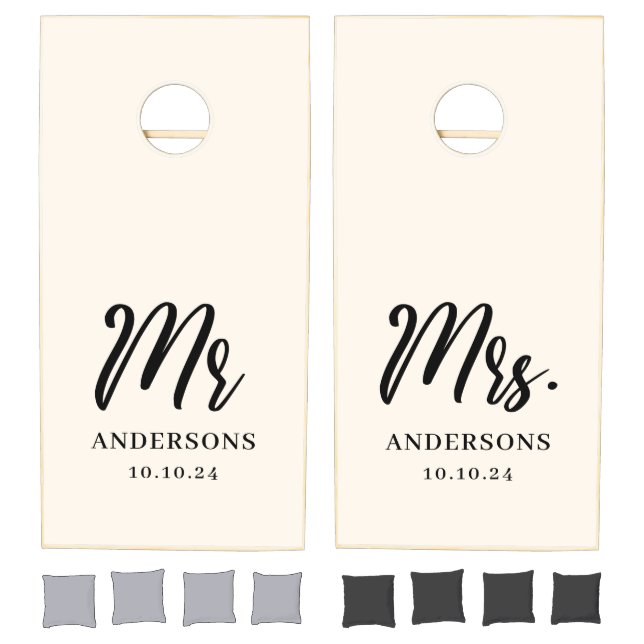 Elegant Classic Wedding Cornhole Set (Set)