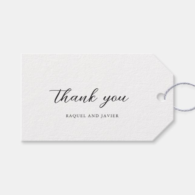 Elegant Classic Wedding Gift Tags (Front (Horizontal))