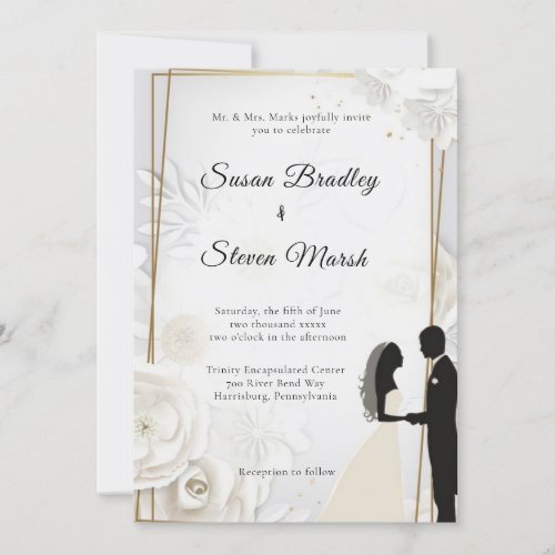 Elegant classic wedding  invitation