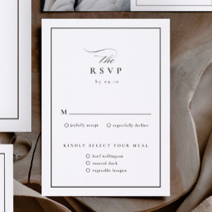 Elegant Classic Wedding Letterpress RSVP Cards