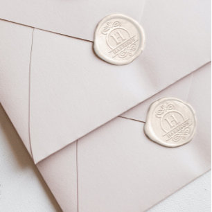 Elegant Classic Wedding Monogram Wax Seal Sticker