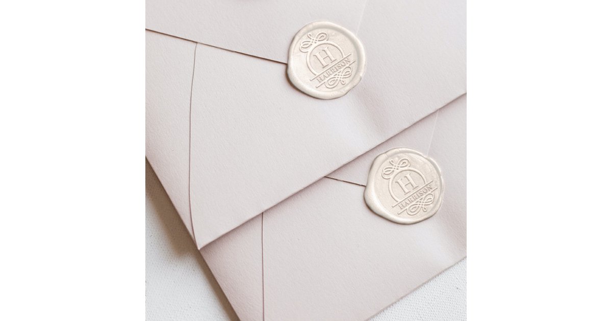Elegant Classic Wedding Monogram Wax Seal Sticker | Zazzle