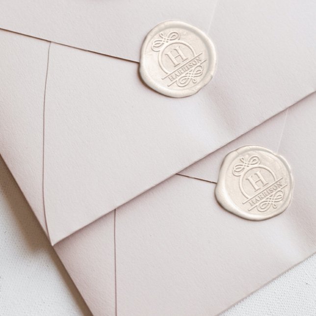 Elegant Classic Wedding Monogram Wax Seal Sticker (Creator Uploaded)
