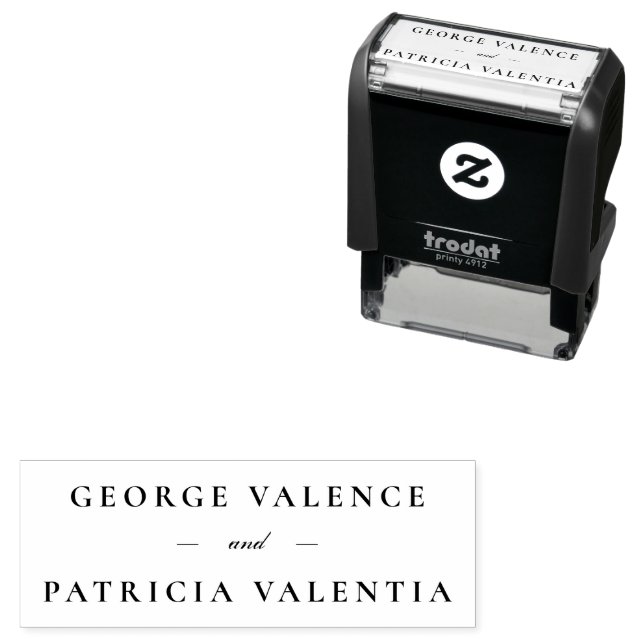 Elegant Classic Wedding Names Self-inking Stamp (In Situ)