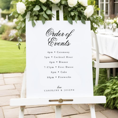 Elegant Classic Wedding Order of Events Poster