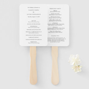 Elegant Classic Wedding Program Hand Fan