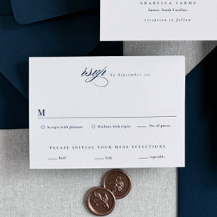 Elegant Classic Wedding RSVP Letterpress Cards