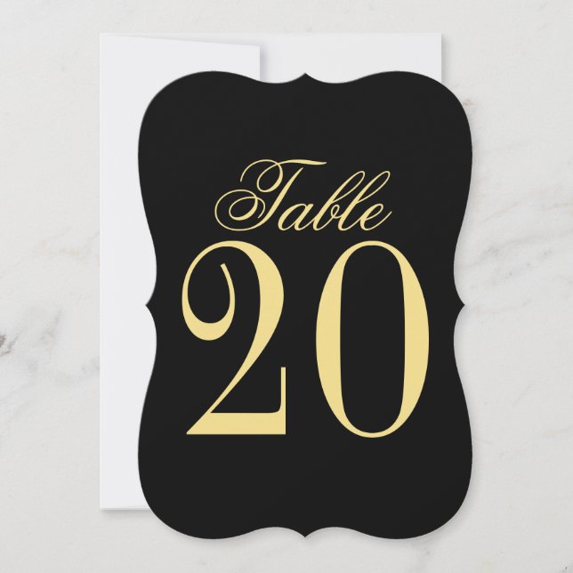 Elegant Classic Wedding Table Number (Front)