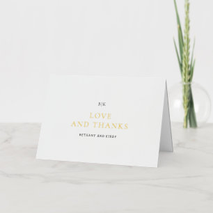 Elegant Classic Wedding Thank You Foil Greeting Card