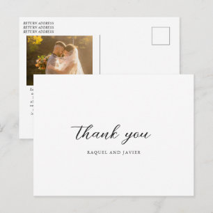 Elegant Classic Wedding Thank You Postcard