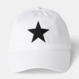 Elegant Classic White Hat with a Sharp Black Star
