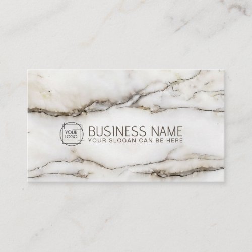 Elegant Classic White Marble  Business Card