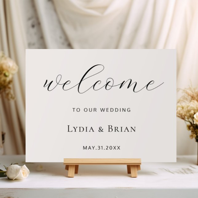 Elegant Classic White Wedding Welcome Sign (Creator Uploaded)