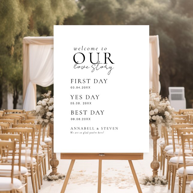 Elegant, Classic, White, WELCOME TO OUR LOVE STORY Foam Board (Elegant, Classic, White, WELCOME TO OUR LOVE STORY Foam Board)
