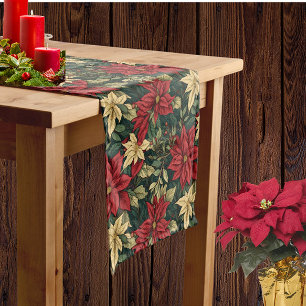 Elegant Classic William Morris Poinsettia Medium Table Runner