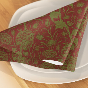 Elegant Classic William Morris Red Green Cloth Napkin