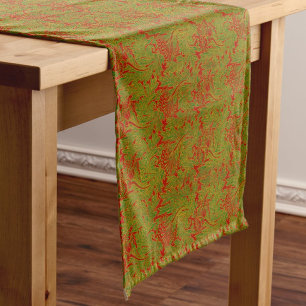 Elegant Classic William Morris Red Green Gold Medium Table Runner