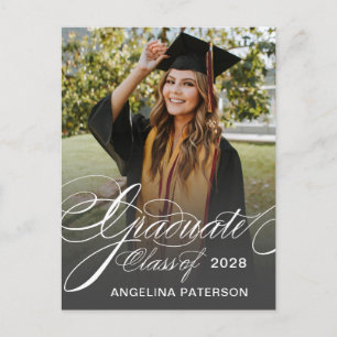 Elegant Classical Calligraphy Graduation Party Invitation Postcard