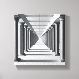 Elegant Classical Colonnade Art - Infinite Archite Canvas Print