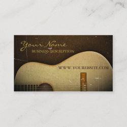 Elegant Classical Guitar Vintage Grunge Business Card
