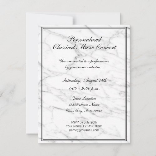 Elegant classical music chamber orchestra concert invitation