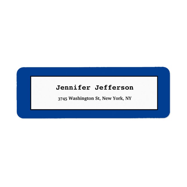 Elegant Classical Plain Professional Blue White Label (Front)