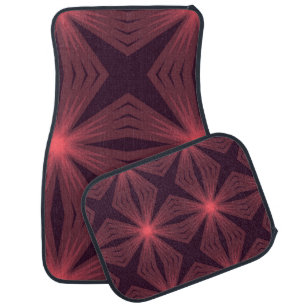 Elegant classical retro style geometric flower art car floor mat