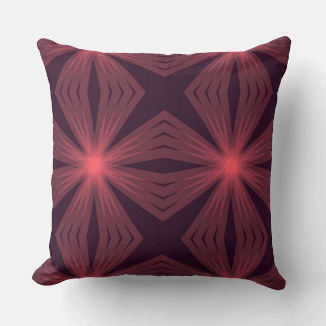 Elegant classical retro style geometric flower art throw pillow (Front)