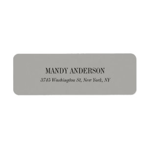 Elegant Classical Simple Grey Minimalist Design Label
