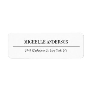 Elegant Classical Simple White Professional Plain Label