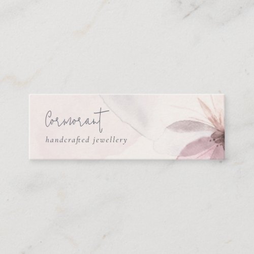 Elegant Classy Abstract Blush Watercolor Floral Mini Business Card