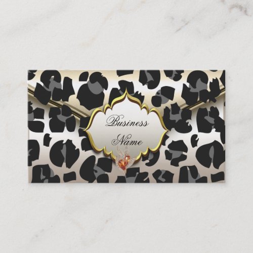 Elegant Classy Animal Caramel Cream Beige Gold Business Card