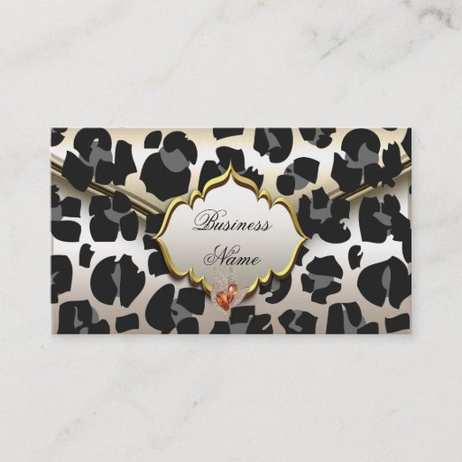 Customizable Elegant Classy Animal Caramel Cream Beige Gold Business Card